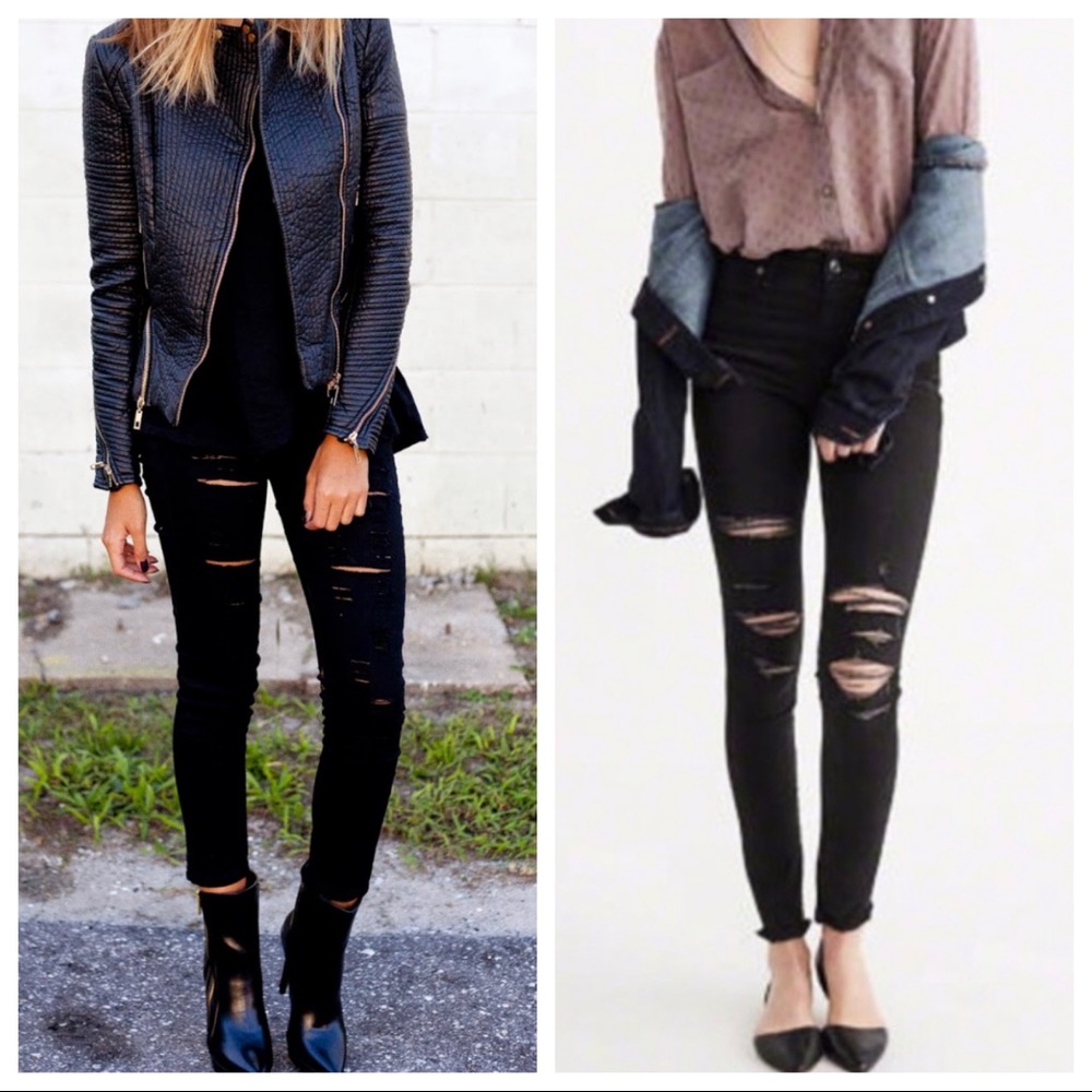 Best Fitting Black Distressed Skinny Jeans - Picture 3 of 5